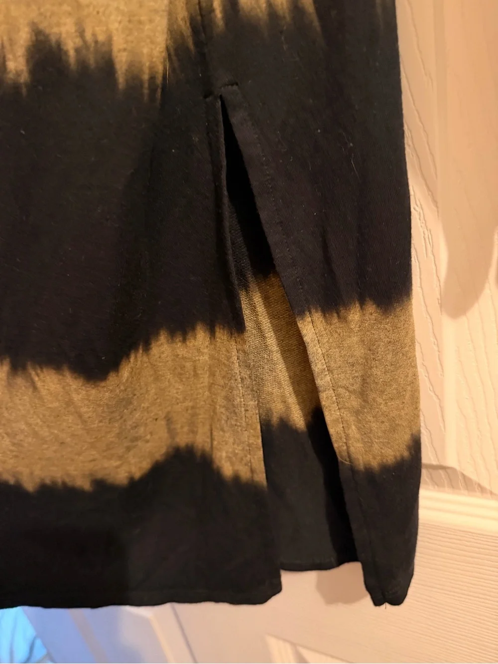Maurices Black & Gray Tie-Dye Open Front Duster Cardigan | Size Large